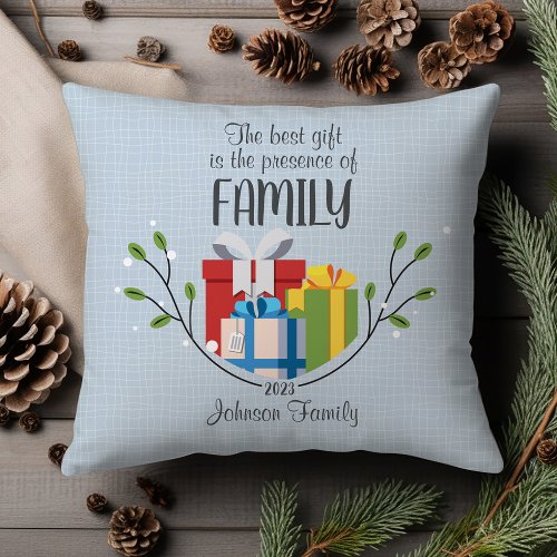 Customizable Family is the Best Gift Holiday Throw Pillow