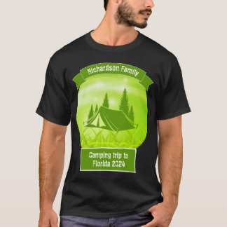 Customizable family matching green tent camping T-Shirt