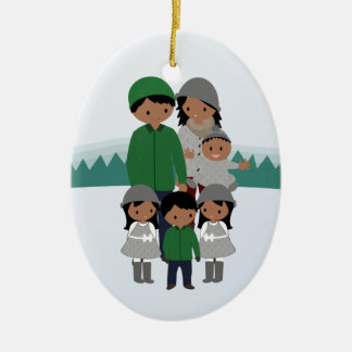 Customizable Family of Six Christmas Ornament