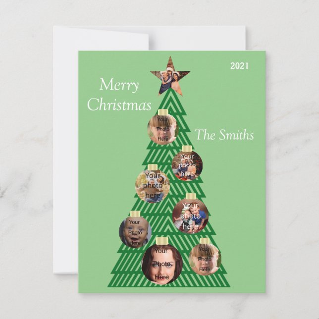 Customizable Family Ornament Christmas Card (Front)