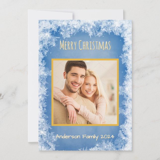 Customizable Family Photo Christmas Card (Front)