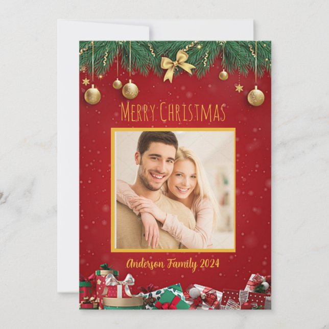 Customizable Family Photo Christmas Card (Front)