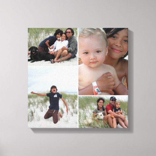 Customizable Family Photo Collage Canvas Print (Front)