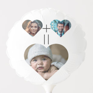 Customizable family photo collage Her Him = Baby Balloon
