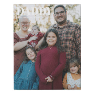 Customizable Family Photo Template Magazine Design Faux Canvas Print