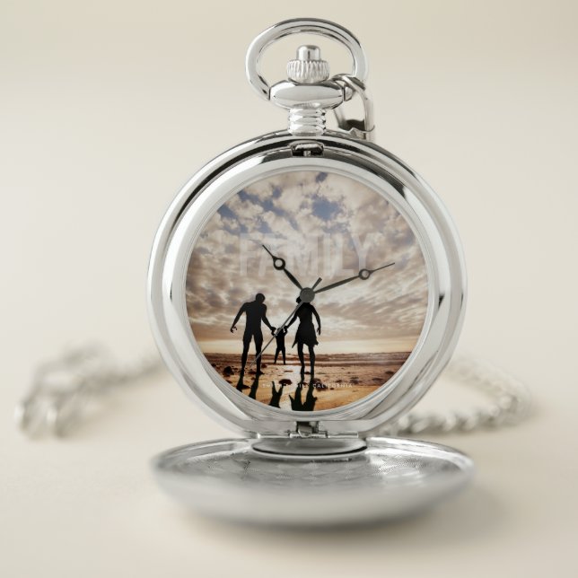 Customizable. Family Picture. Add Name an State Pocket Watch (Inside)
