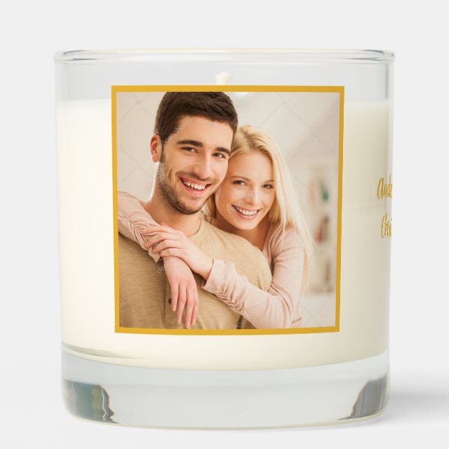 Customizable Family Picture and Name Candle (Front)