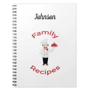 Customizable Family Recipe Book Italian Chef Notes