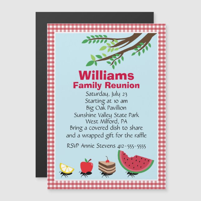 Customizable Family Reunion Magnetic Invitation (Front/Back)