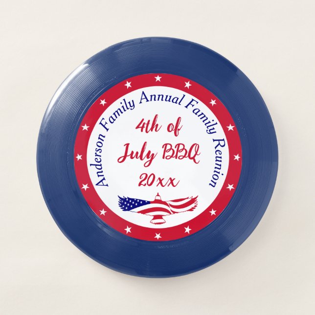 Customizable Family Reunion Patriotic  Wham-O Frisbee (Front)
