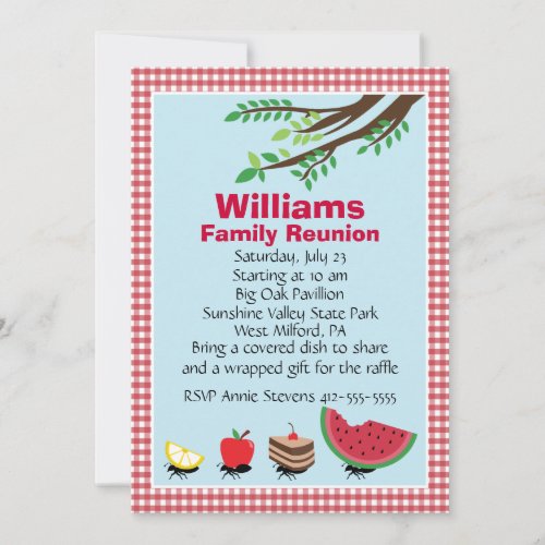 Customizable Family Reunion Picnic Announcements