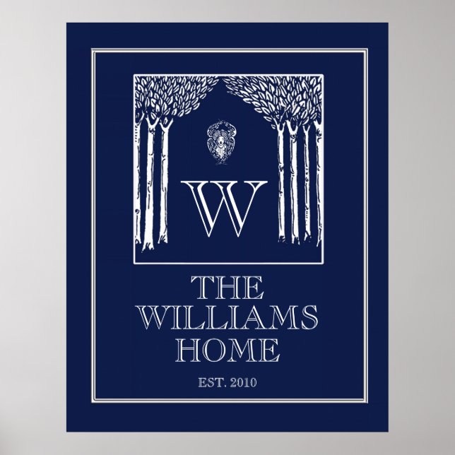 Customizable Family Wall Print in Blue (Front)