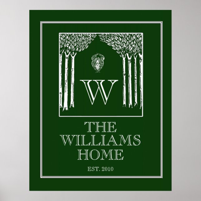 Customizable Family Wall Print in Green (Front)