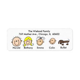 Customizable Family With Dog Address Labels