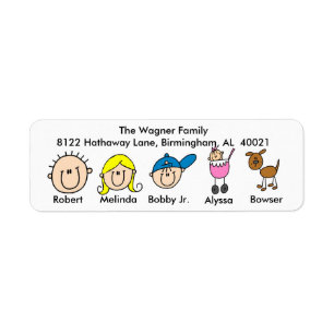 Customizable Family With Dog Address Labels