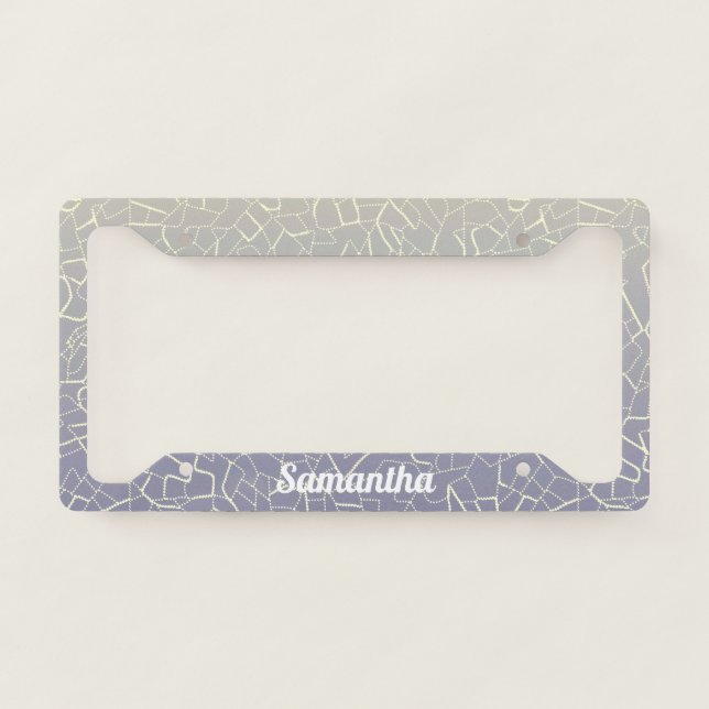 Customizable Fancy Grey Abstract Pattern Elegant License Plate Frame (Front)