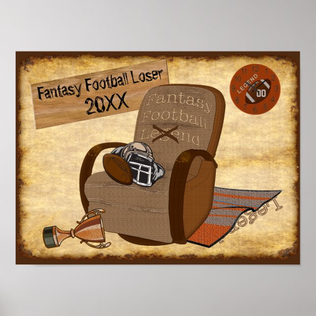 Customizable Fantasy Football Loser Ideas Poster (Front)