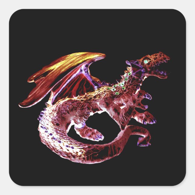 Customizable Fantasy Ruby Reds Dragon  Square Sticker (Front)