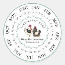 Customizable Farm Fresh Egg Carton Laid Date