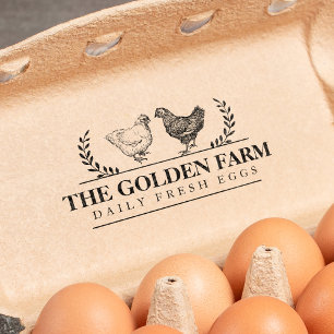 Customizable Farmhouse  Chicken Egg Business Self-inking Stamp
