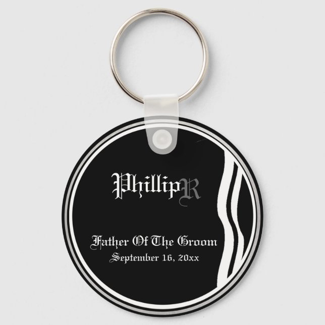 Customizable Father Of The Groom Keepsake Keychain (Front)
