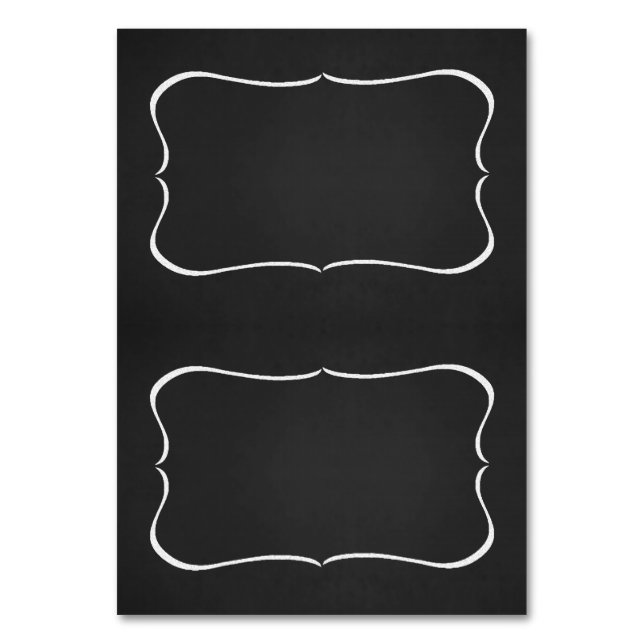 Customizable Faux Chalkboard Tented Place Cards (Front)