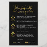 Customizable Faux Gold Black Bachelorette Hunt<br><div class="desc">Beautiful customizable Bachelorette Scavenger Hunt Game! You can personalize it with your games,  the points,  and the bride's name.</div>