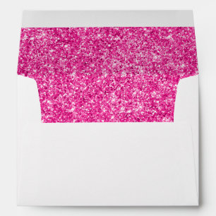 Customizable Faux Photo Hot Pink Glitter Envelope