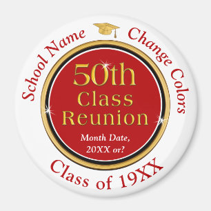Customizable, Favors for 50th Class Reunion, Magnet