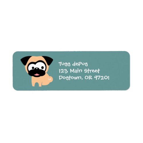 Customizable Fawn Pug Sit Return Address Labels