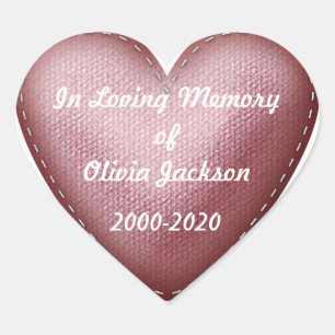 Customizable felt heart sympathy stickers