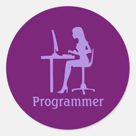 Customizable Female Silhouette Programmer Stickers