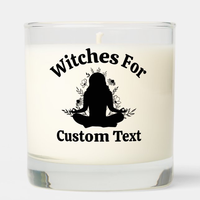 Customizable Feminist Gift Yoga Zodiac Whimsy Fun Scented Candle (Front)