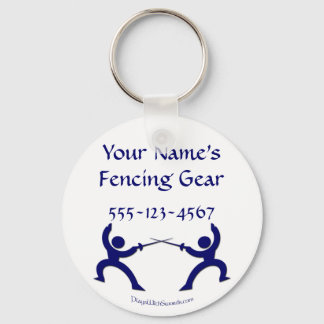Customizable Fencing Bag Tag - Blue Keychain