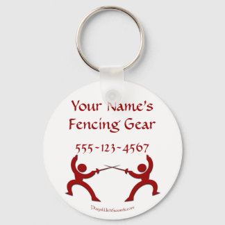 Customizable Fencing Bag Tag - Red Keychain
