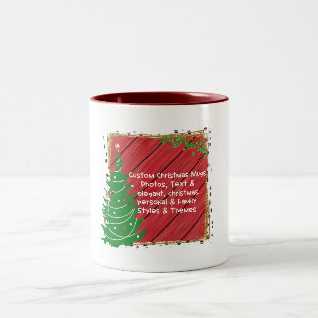 Customizable Festive Personalized Christmas Two-Tone Coffee Mug (Center)