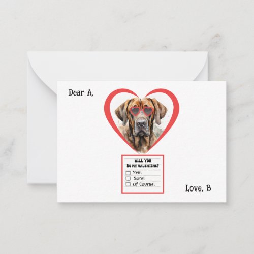Customizable Fila Brasileiro Dog Valentine Card