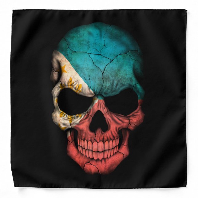 Customizable Filipino Flag Skull Bandana (Front)