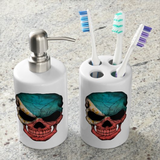 Customizable Filipino Flag Skull Bathroom Set (Front)
