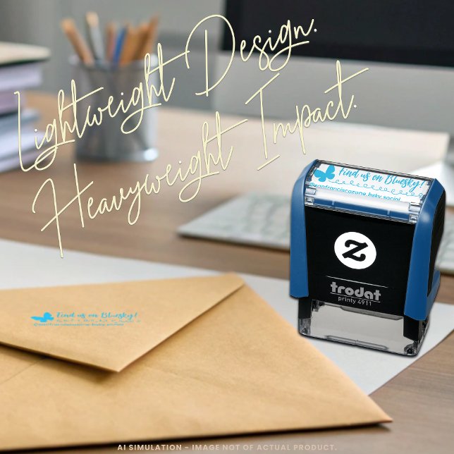 Customizable 'Find us on Social Media' Trodat 4911 Self-inking Stamp (Creator Uploaded)
