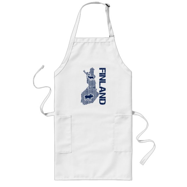Customizable FINLAND MAP apron - choose style (Front)
