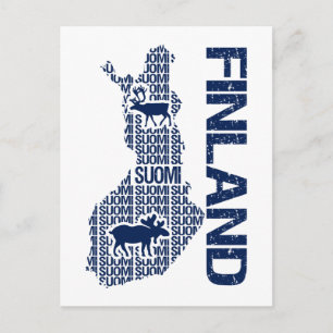 Customizable FINLAND MAP postcard