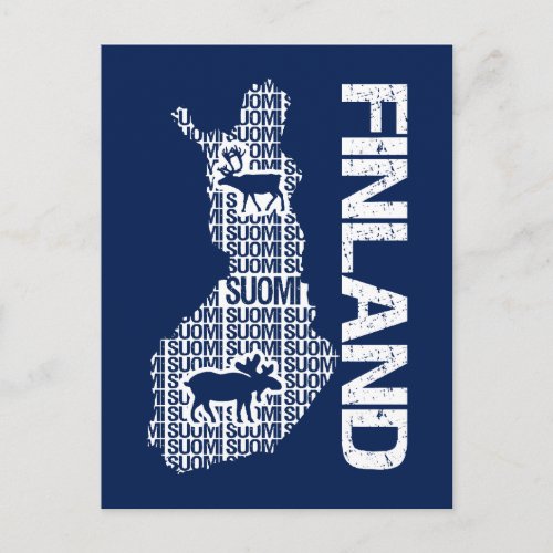 Customizable FINLAND MAP postcard