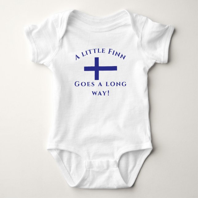 Customizable Finnish Patriotic Baby Bodysuit (Front)