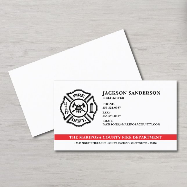 Customizable Fire Department Firefighter Logo Business Card (Customizable Fire Department Firefighter Logo Business Card)
