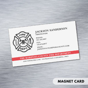 Customizable Fire Department Firefighter Logo Business Card Magnet