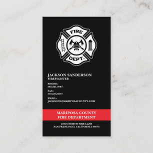 Customizable Fire Department Logo Firefighter Business Card