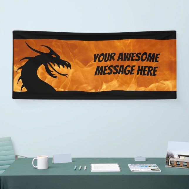 Customizable Fire Dragon Banner (Tradeshow)