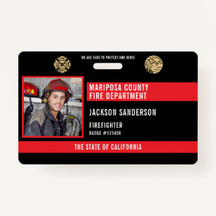 Customizable Firefighter Fire Department Employee Badge
