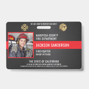 Customizable Firefighter Fire Department Employee Badge